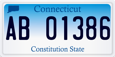 CT license plate AB01386