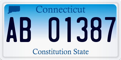 CT license plate AB01387