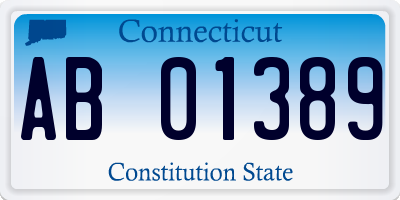 CT license plate AB01389