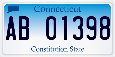 CT license plate AB01398