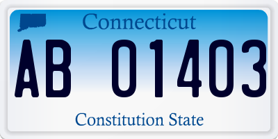 CT license plate AB01403