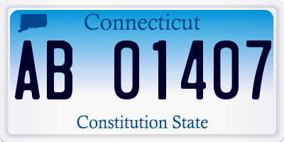 CT license plate AB01407