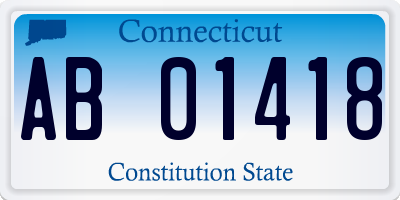 CT license plate AB01418