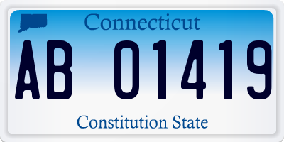 CT license plate AB01419