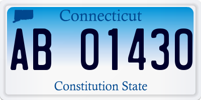 CT license plate AB01430