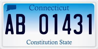 CT license plate AB01431