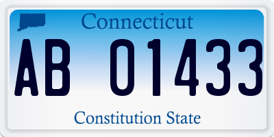 CT license plate AB01433