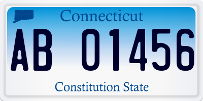 CT license plate AB01456