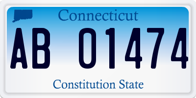 CT license plate AB01474