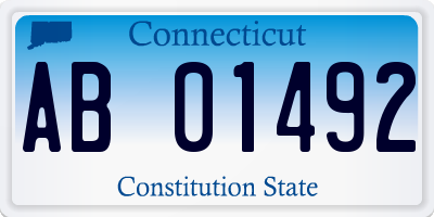 CT license plate AB01492