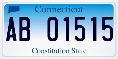 CT license plate AB01515