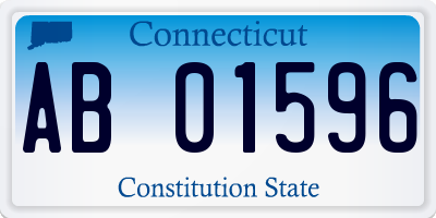 CT license plate AB01596