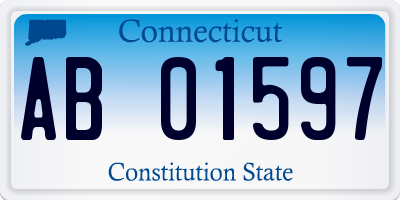 CT license plate AB01597