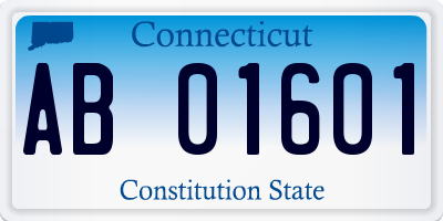 CT license plate AB01601