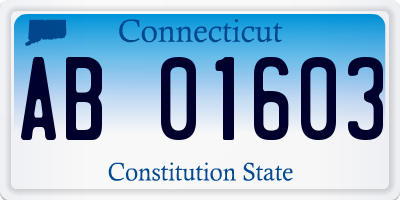 CT license plate AB01603