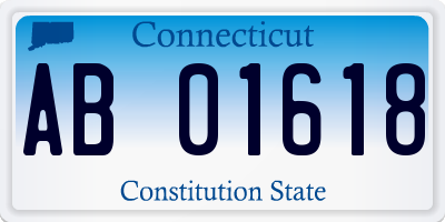 CT license plate AB01618