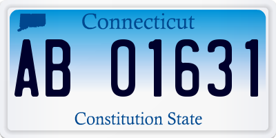 CT license plate AB01631