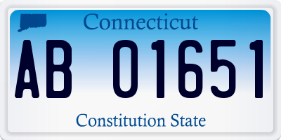 CT license plate AB01651