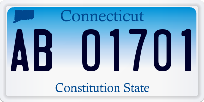 CT license plate AB01701