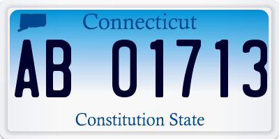 CT license plate AB01713