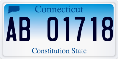 CT license plate AB01718