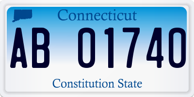 CT license plate AB01740