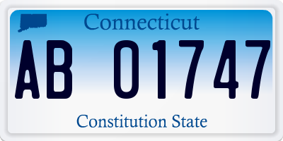 CT license plate AB01747