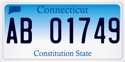 CT license plate AB01749