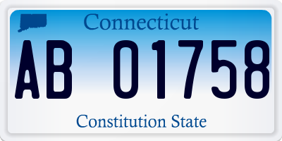 CT license plate AB01758