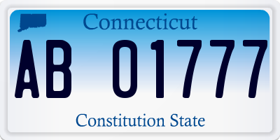 CT license plate AB01777