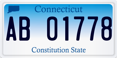 CT license plate AB01778