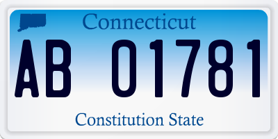 CT license plate AB01781