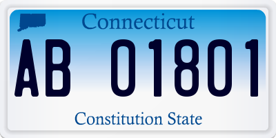 CT license plate AB01801