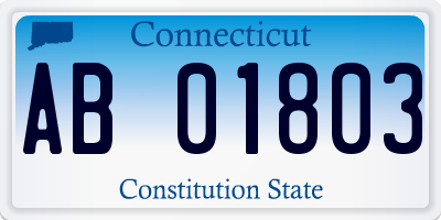 CT license plate AB01803