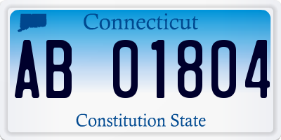 CT license plate AB01804