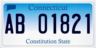 CT license plate AB01821