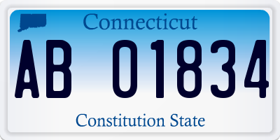 CT license plate AB01834