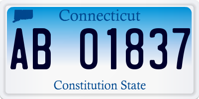 CT license plate AB01837