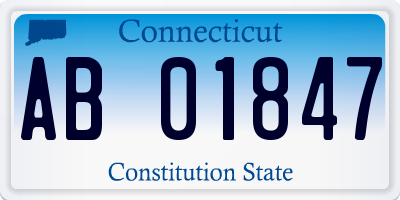 CT license plate AB01847