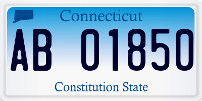 CT license plate AB01850