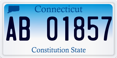 CT license plate AB01857