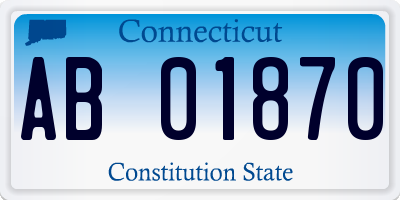 CT license plate AB01870