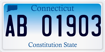 CT license plate AB01903
