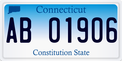 CT license plate AB01906