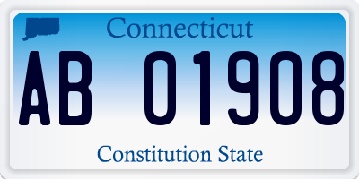 CT license plate AB01908
