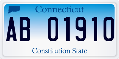 CT license plate AB01910