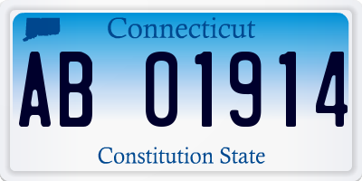 CT license plate AB01914