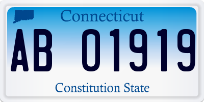 CT license plate AB01919