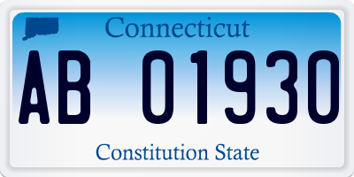 CT license plate AB01930