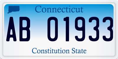 CT license plate AB01933